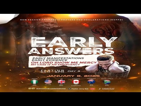 OH LORD SHOW ME MERCY || EARLY ANSWERS - DAY 3 || NSPPD || 8TH JANUARY 2025 - YouTube
