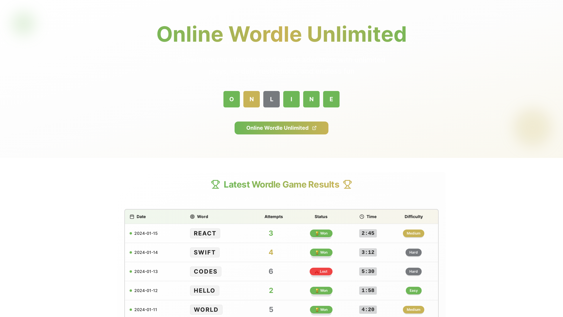 Wordle Unlimited Unblocked - Play Free Word Puzzle Game
