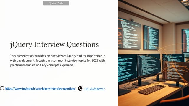 jQuery   -  Interview  -  Questions pptx | PPTX