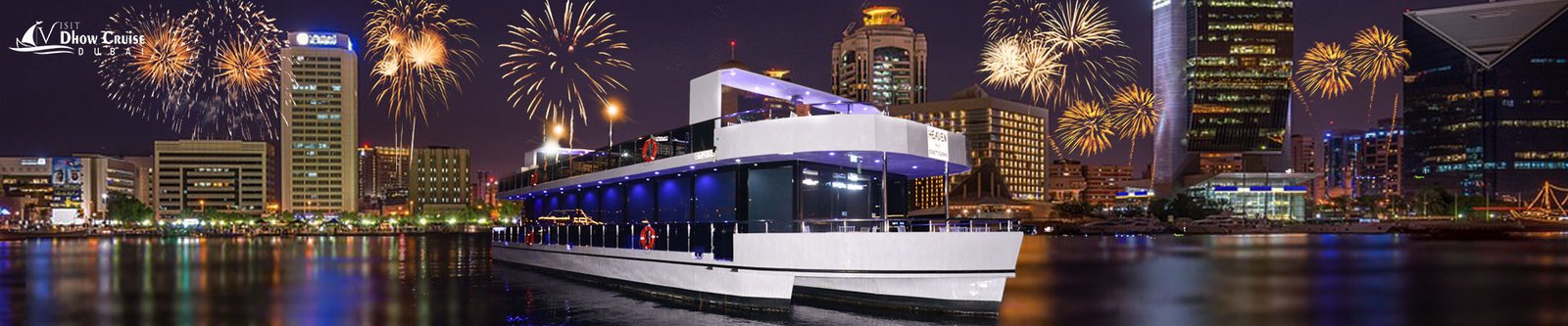 Creek Luxury Yacht with Burj Khalifa fireworks