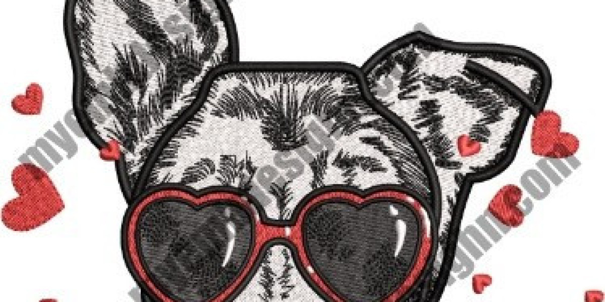 Custom Heart Glasses Dog Embroidery Design for Fun & Trendy Projects
