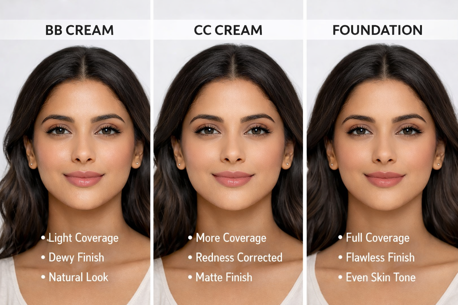 Difference Between BB Cream Vs CC Cream Vs Foundation  – Colors Queen